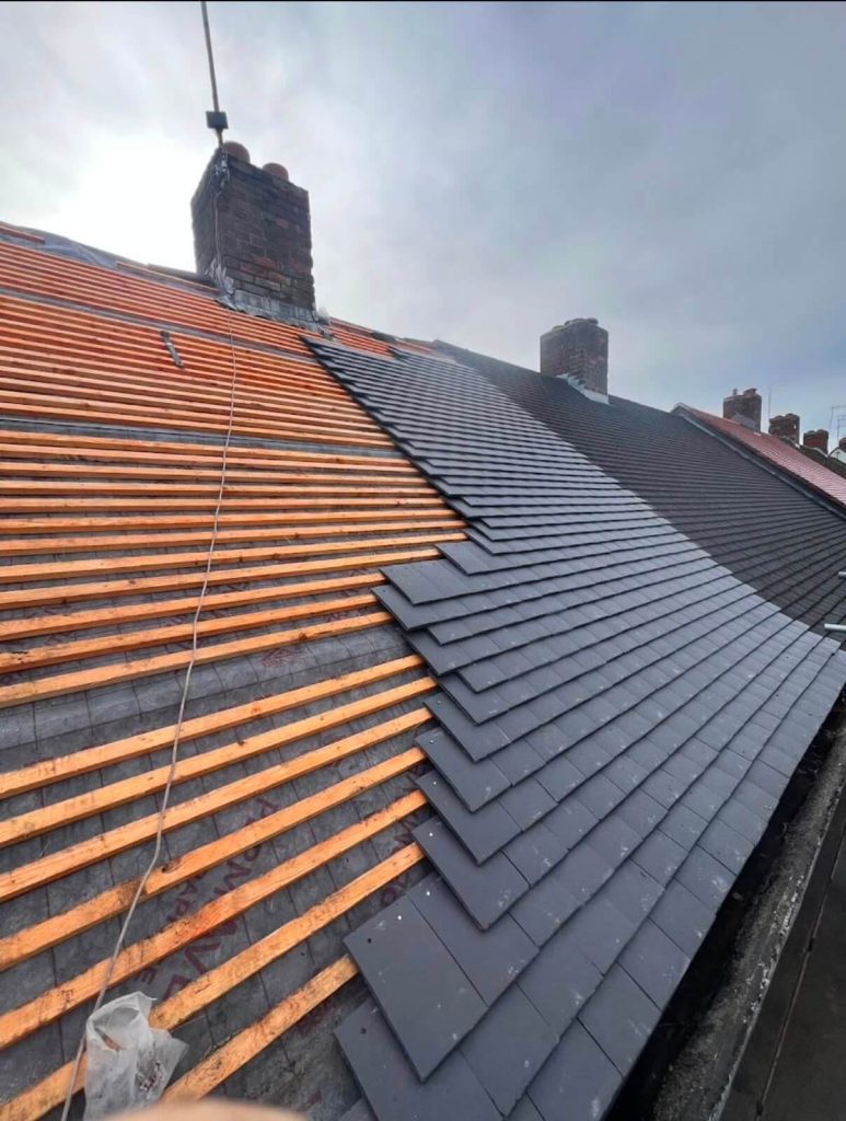 building a new roof on a house