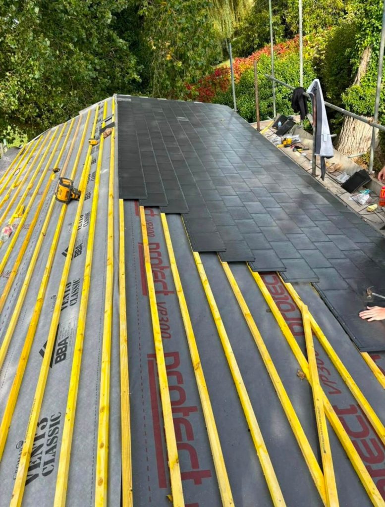 installation of a new slate roof